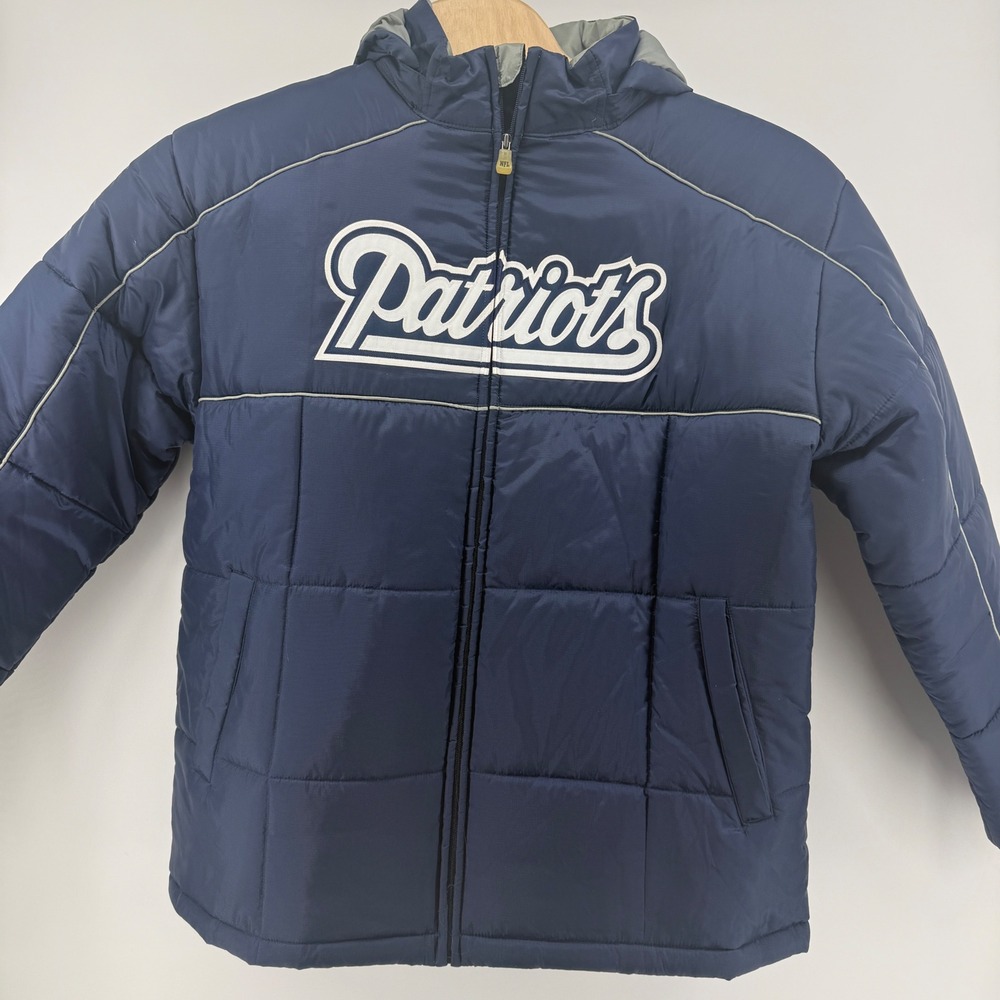 NFL Team Apparel New England Patriots Puffer Jacket Navy Blue XL KNH5